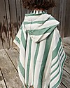 Liewood Roomie Poncho Bathrobe - Garden Green/Sandy/Dove Blue Stripes - 100% Organic Cotton Towels And Flannels