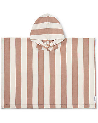 Liewood Roomie Poncho - Stripes Tuscny Rose / Creme de la Creme - 100% Organic Cotton Towels And Flannels