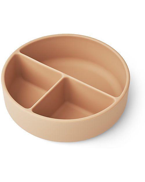 Liewood Rosie Divider Bowl with Lid - Mr Bear - Mustard/Tuscany Rose Mix - 15,5 x 4,7 cm - 100% Silicone Snack Boxes
