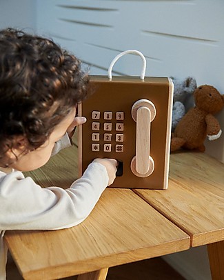 Liewood Rufus Payphone - Golden Caramel Multi Mix - 100% Beech Wood Wooden Toy Tools