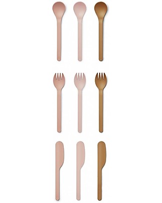 Liewood Ryan Cutlery Set - Rose Multi Mix - Set 9 Pieces - 100% Biodegradable! Cutlery