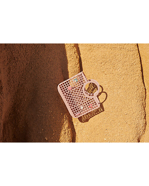 Liewood Samantha Small Basket Beach Bag With Charms - Rose - Multifunctional Tote Bags