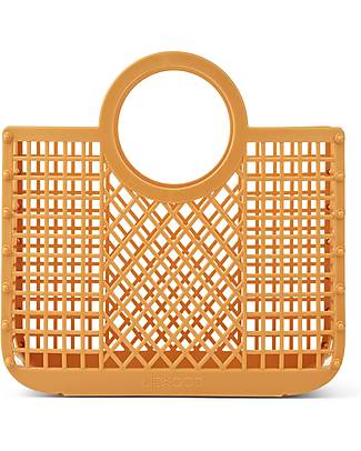 Liewood Samantha Small Basket Beach Bag - Yellow Mellow - Multifunctional Tote Bags