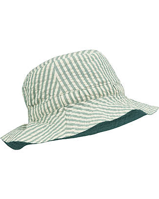 Liewood Sander reversible seersucker sun hat - stripe: Peppermint/Sandy Sunhats