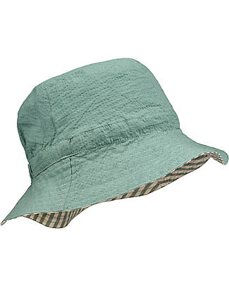 Liewood Sander reversible seersucker sun hat - stripe: Peppermint/Sandy Sunhats