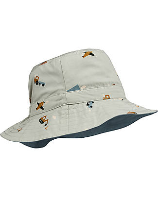 Liewood Sander reversible sun hat - Vehicles/dove blue mix Sunhats