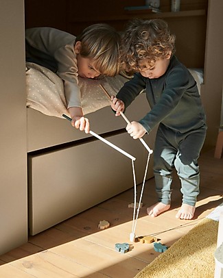 Liewood Sebastian Fishing Game - Safari/Golden Caramel Multi Mix - 100% Beechwood Wooden Toy Tools
