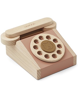 Liewood Selma Classic Phone - Tuscany Rose Multi Mix - 100% Beech Wood Wooden Toy Tools