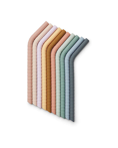 Liewood Set of 10 Jonas Straws - Golden Caramel Mix - Alternative to Disposable Straws Eco Straws