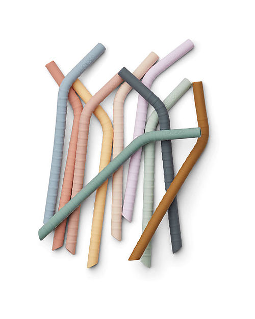 Liewood Set of 10 Jonas Straws - Golden Caramel Mix - Alternative to Disposable Straws Eco Straws