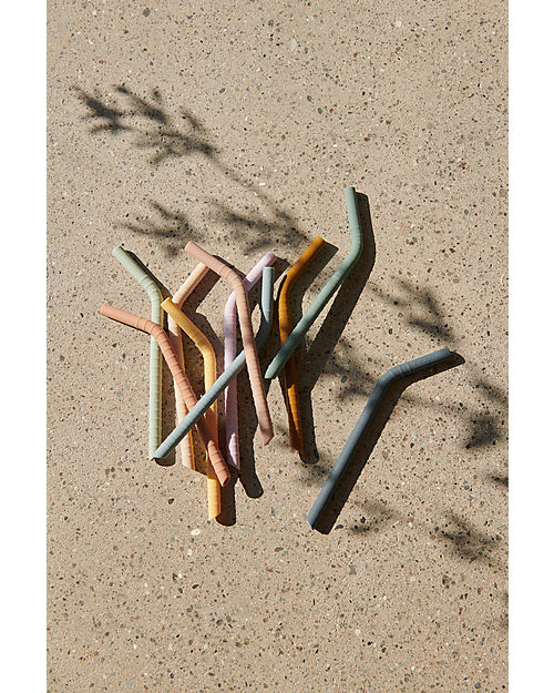 Liewood Set of 10 Jonas Straws - Golden Caramel Mix - Alternative to Disposable Straws Eco Straws