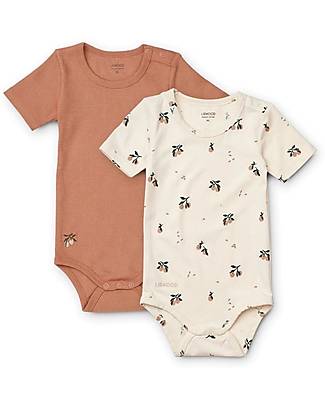 Liewood Set of 2 body - Yanni - Peach / Sea Shell Mix Short Sleeves Bodies