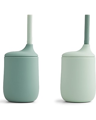 Liewood Set of 2 Sippy Cups with Straw Ellis - Mint Mix Cups & Beakers