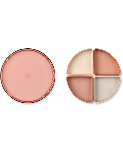 Liewood Shawn Divider Plate - Pale Tuscany - Silicone and Tritan Bowls & Plates