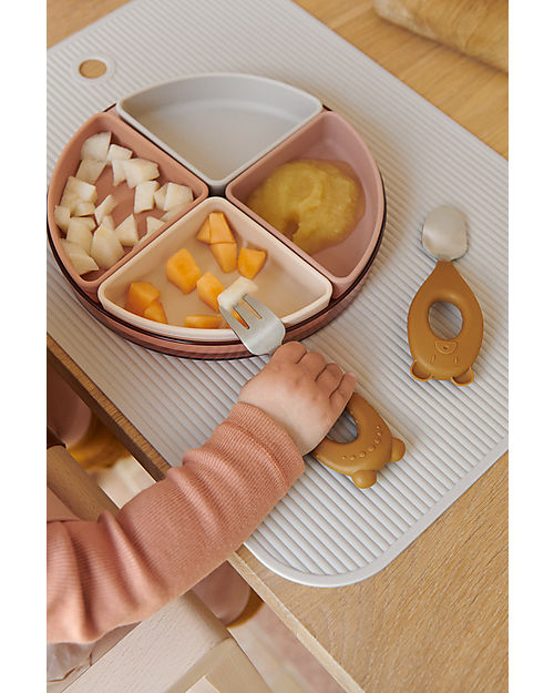 Liewood Shawn Divider Plate - Pale Tuscany - Silicone and Tritan Bowls & Plates