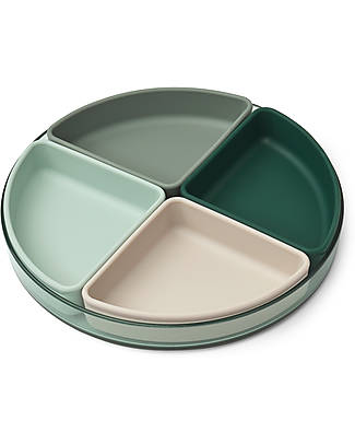 Liewood Shawn Divider Plate - Peppermint - Silicone and Tritan Bowls & Plates