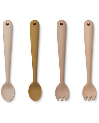 Liewood Shea Silicone Feeding Set - Rose Multi Mix - 2 Forks and 2 Spoons Cutlery