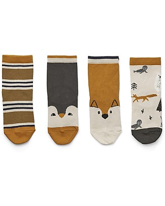 Liewood Silas Socks Artic Mix - 4 pack - Elasticated Cotton Socks