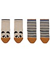 Liewood Silas Socks, Panda/Striped Ecru, 2 pack -  Elasticated Cotton Socks