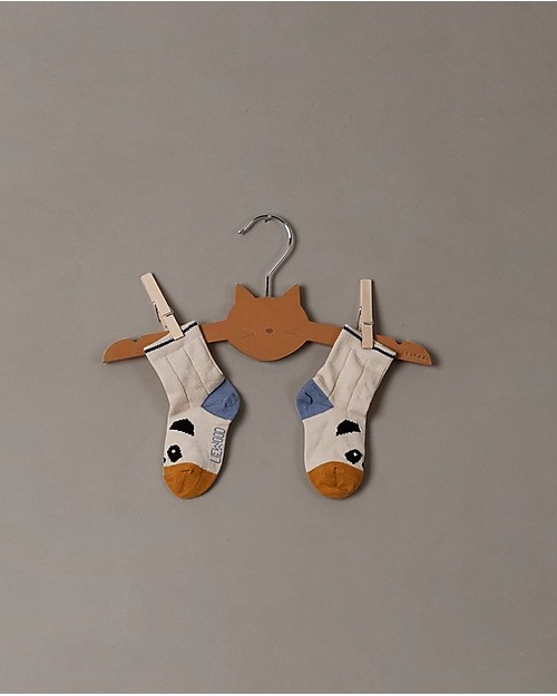 Liewood Silas Socks, Panda/Striped Ecru, 2 pack -  Elasticated Cotton Socks