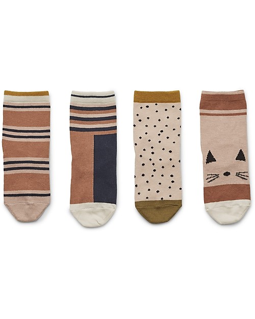 Liewood Silas Socks Rose Mix - 4 pack - Elasticated Cotton Socks