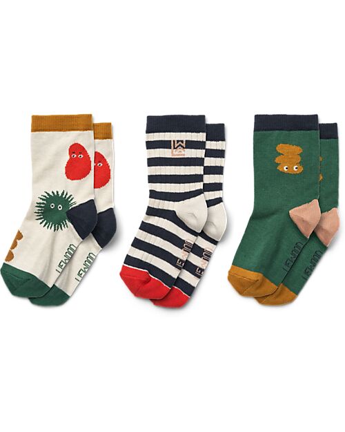 LIEWOOD SILAS COTTON SOCKS 3 PACK VEHICLES / DOVE BLUE LIEWOOD SILAS COTTON SOCKS 3 PACK VEHICLES / DOVE BLUE