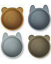 Liewood Silicone Bowls Set - 4 pieces - Golden Caramel/Blue Bowls & Plates