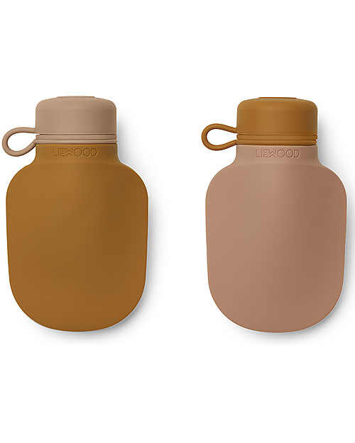 Liewood Silvia Smoothie Bottle - 2 Pieces - Mustard Dark Rose Mix Non-Thermal Water Bottles