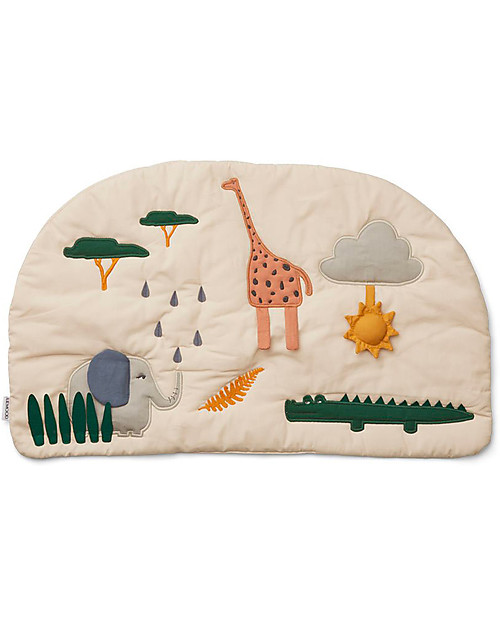 Liewood Sofie Activity Playmat - Safari Sandy mix - Perfct to Bring On-the-go - Great for Developing Motor Sences! Playmats