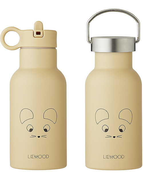 Liewood Stainless Steel Thermal Kids Bottle Anker 350 ml - Mouse Wheat Yellow Thermos Bottles