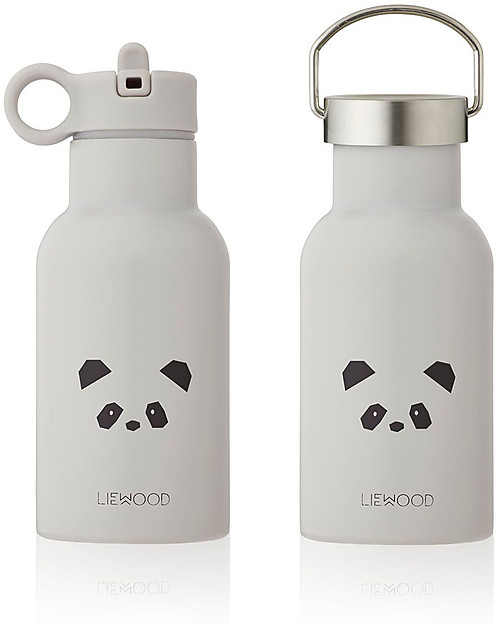 Liewood Stainless Steel Thermal Kids Bottle Anker 350 ml - Panda Light Grey Thermos Bottles