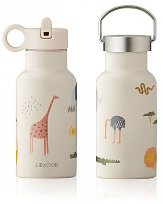 Liewood Stainless Steel Thermal Kids Bottle Anker 350 ml - Safari Sandy Mix Metal Bottles
