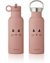 Liewood Stainless Steel Thermal Kids Bottle Neo 500 ml - Cat Rose with powder coating - 2 lids included! Thermos Bottles