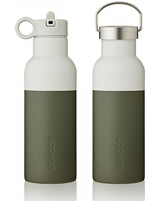 Liewood Stainless Steel Thermal Kids Bottle Neo 500 ml - Green/Dove Blue - Two Lids Thermos Bottles