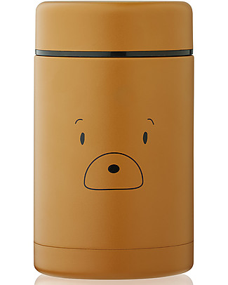 Liewood Stainless Steel Thermos Food Bernard- 500 ml - Mr Bear - Golden Caramel Lunch Boxes in Metal
