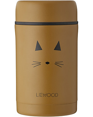 Liewood Stainless Steel Thermos Food Jar Bernard - Cat Mustard - 500 ml Snack Boxes
