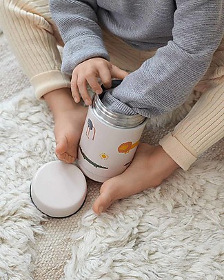 Liewood Stainless Steel Thermos Food Jar Nadja - Safari Sandy Mix - 250 ml Lunch Boxes in Metal