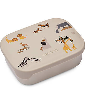 Liewood Steel and Silicone Arthur Lunchbox - All Together - Sandy Snack Boxes
