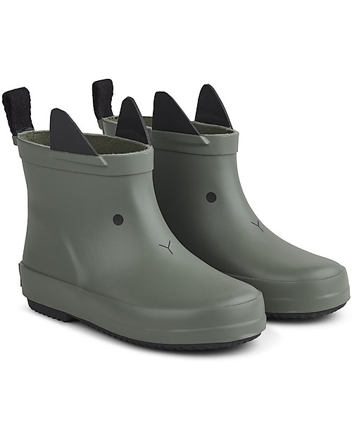 Liewood Tobi Rain Boot, Rabbit Faune Green - 100% natural rubber Wellies