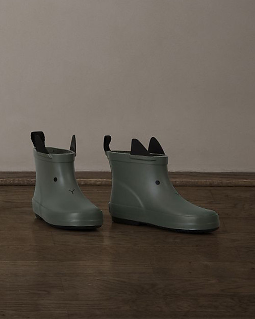 Liewood Tobi Rain Boot, Rabbit Faune Green - 100% natural rubber Wellies