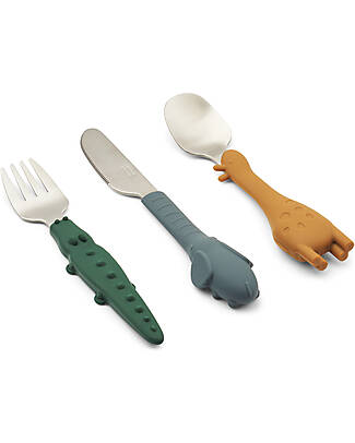 Perry cutting knife set - Faune green – Liewood