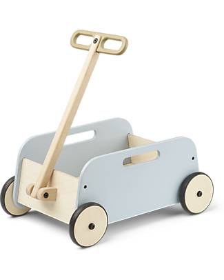 Liewood Tyra Wagon - Wood - Sea Blue/Oat Mix Pull Toys