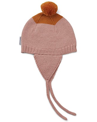 Liewood Vera Pompom Bonnet, Rose - 100% wool Winter Hats