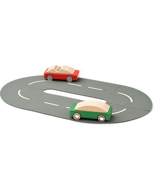 Liewood Village Road Set - Apple Red Multi Mix - Beechwood - 11 Pieces Wooden Toy Cars, Trains & Trucks