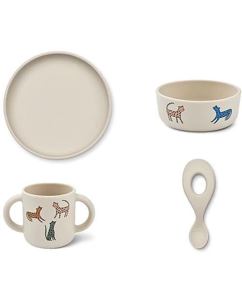 Liewood Vivi Tableware Set - Leopard - Multi Mix - 100% Silicone Meal Sets