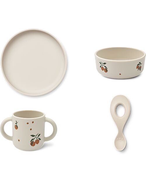 Liewood Vivi Tableware Set - Peach - Sandy - 100% Silicone Meal Sets