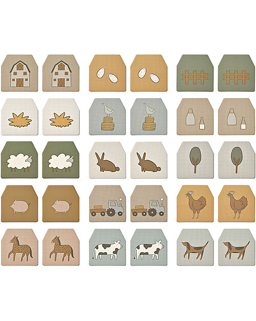 Liewood Wallis Memory Game - Farm - 30 Pieces - 100% FSC Paper Memory Games