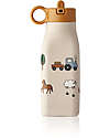 Liewood Warren Bottle in Silicone - Cat - Farm Sand - 350 ml Non-Thermal Water Bottles