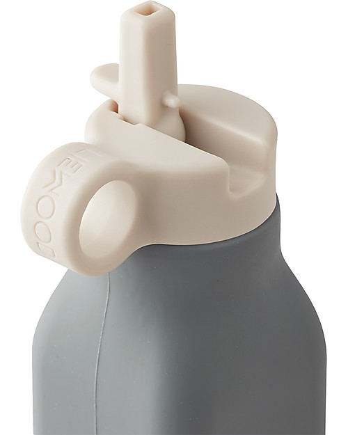 Liewood Warren Bottle in Silicone - Dino - Blue Wave - 350 ml Non-Thermal Water Bottles