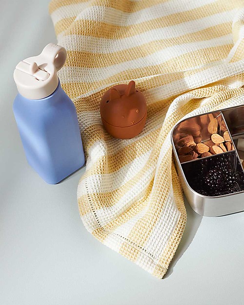 Liewood Warren Bottle in Silicone - Dino - Blue Wave - 350 ml Non-Thermal Water Bottles